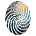thumbnail image 2 of Designart "Cerulean Cycle Dreams: Moon in Blue and Gold III" Moon Vortex Round Wall Mirror - Fantasy Oval Printed Decorative Mirror - Multiple Color Options, 2 of 5