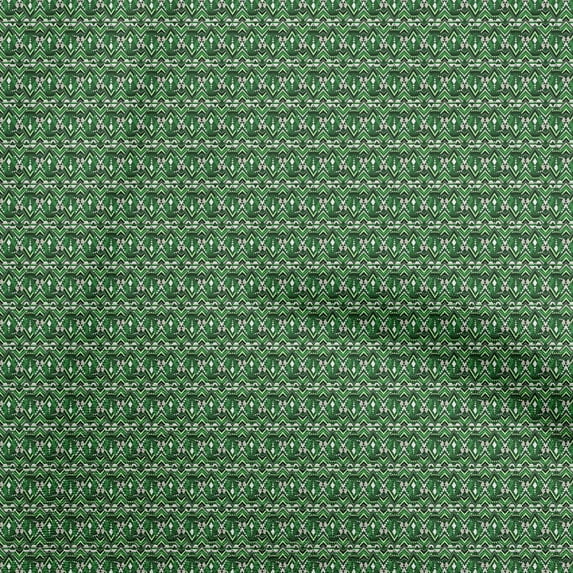 oneOone Georgette Viscose Green Fabric Tribal Dress Material Fabric Print Fabric By The Yard 42 Inch Wide