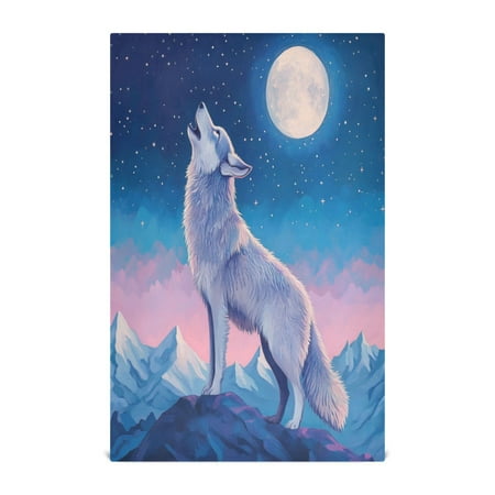 

Kitchen Towel 28x18 Inches x1，Plate Towel Decorative Towel Napkin Tea Towel Tea Towels For Kitchen Dish Cloths & Dish Towels Wolf in The Moonlight