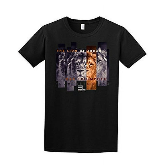 The Lion of Judah Has Triumphed Christian Adult Short Sleeve T-shirt-Black-XL