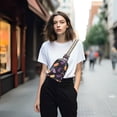 thumbnail image 4 of FORMRS Womens Crossbody Sling Bag Travel Daypack Shoulder Chest Backpack, Halloween Purple Ghosts, 4 of 7