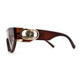 thumbnail image 4 of Womens Lion Emblem Triangular Shield Luxury Fashion Sunglasses Brown, 4 of 4