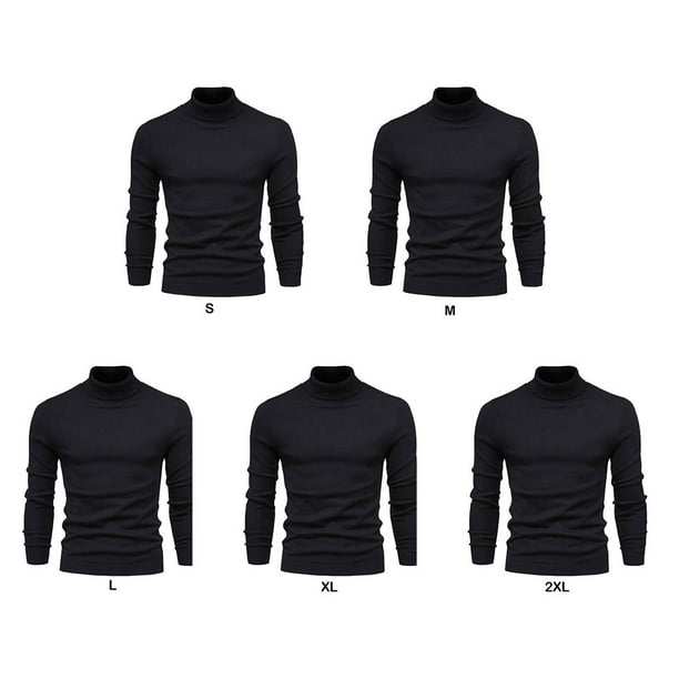 relayinert Black Fashionable Turtleneck Sweaters For Men Easy To Match With Any Style Wide Application Pullover black XXL