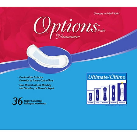 Options Bladder Control Pads Ultimate Absorbency, 36ct