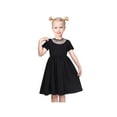 thumbnail image 2 of Girls Dress Black Shirt Fishnet Beaded Collar Short Formal Elegant 8 Years, 2 of 7