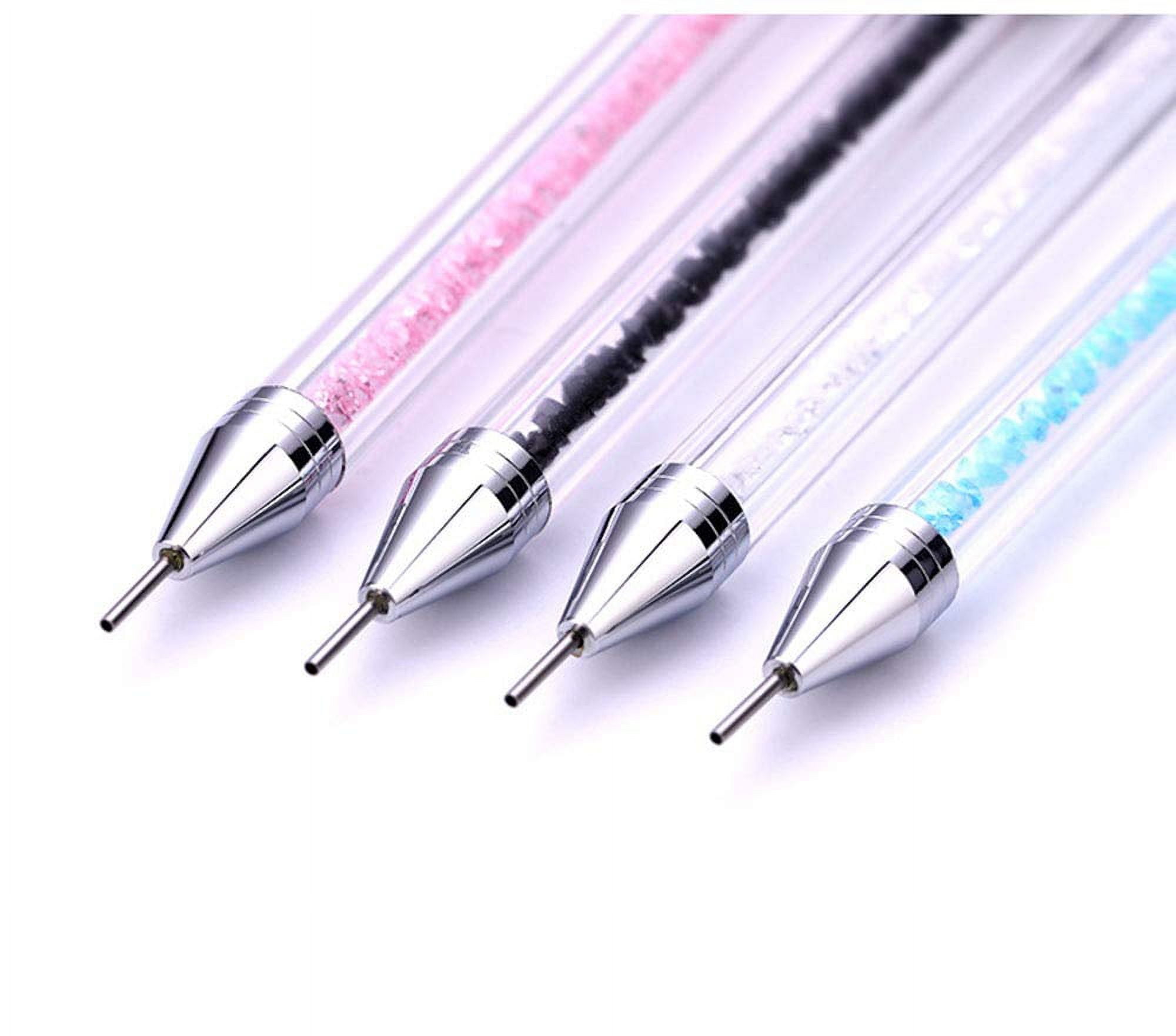 Rhinestone Picker Dotting Pen, ForSewian Nail Dotting Tool Double Head Wax  Pen, Rhinestone Pickup Tool for DIY Nail Art Pink