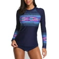 thumbnail image 1 of Women's Rash Guard Swimwear Long Sleeve Rash Guard Swimsuit UPF 50+, 1 of 6