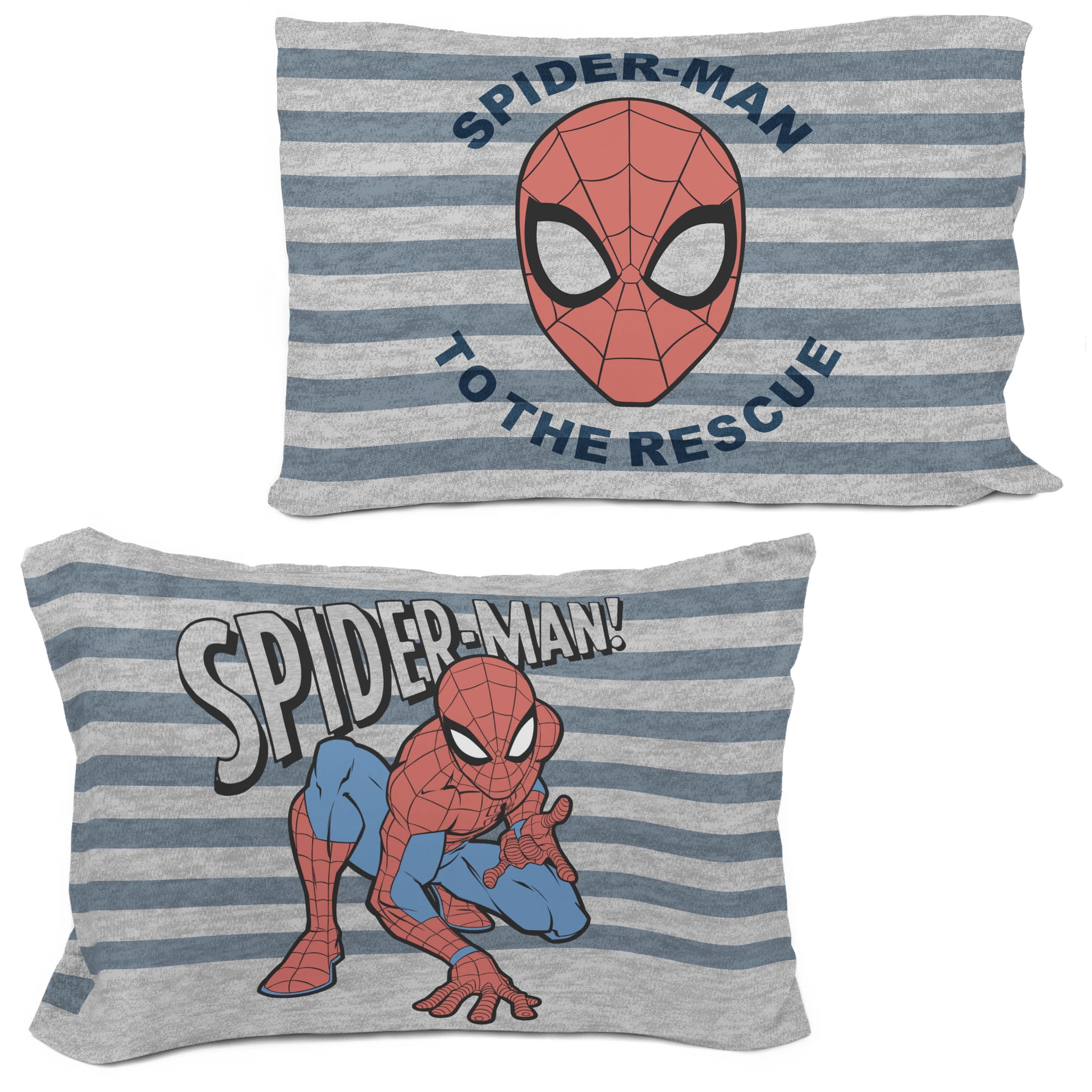Marvel Spider-Man Striped 2-Piece Reversible Comforter and Pillowcase Set, Twin/Full