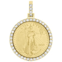 22K American Eagle Gold Coin 1/2 oz. & 10K Diamond Mounting Pendant 2.25 CT.
