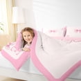 thumbnail image 5 of Homewish Cartoon Bowtie Ribbon Full Size Comforter Sets,Letter E Bedding Comforter Set,Pink Bow Knot Bedding Sets For Girl Teens,Ultra Soft Bedroom Decor Reversible,3pcs, 5 of 9