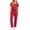Red, variant on Busydd V Neck Scrub Top and Jogger Pants Scrub Sets for Woman Casual Fashion Solid Color Drawstring Working Uniform Sets S