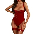 thumbnail image 1 of NECHOLOGY Ropa Interior Mujer Adulto Lencería De Princesa Body de lencería sexy con cordones para mujer, lencería de cuero Bobydoll Rojo Mediano, 1 of 7