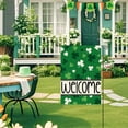thumbnail image 4 of PEONAVET St. Patrick's Day Garden Flag HangingGreen Shamrocks Yard Flag for Background Outdoor Courtyard Hanging Double Layer Flag, 4 of 5