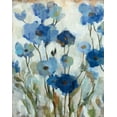 thumbnail image 2 of Vassileva, Silvia 15x18 White Modern Wood Framed Museum Art Print Titled - Abstracted Floral in Blue II, 2 of 4