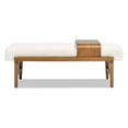 thumbnail image 5 of Bedroom Benches Billie 52" Modern Telephone Bench with Sliding Shelf, Ivory White Boucle,Wooden Bedroom Benches, 5 of 9