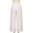 thumbnail image 5 of Women Wide Leg Trousers,Women Linen Palazzo Pants Summer Solid Color Wide Leg High Waist Casual Lounge Pant Trousers with Pocket, 5 of 9