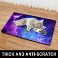 thumbnail image 4 of Dog Food Mat, 12" x 19" Nebula Absorbent Dog Cat Bowl Mat for Food and Water, Cute Anti-Slip Rubber Pet Feeding Rug Protect Floors, Placemat for Feeding & Watering Supplies, Blue Purple, 4 of 6