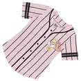 thumbnail image 3 of Looney Tunes Women's Baseball Jersey, Printed Cartoon Lola Bunny Striped Baseball Shirt Pink Black - M, 3 of 6