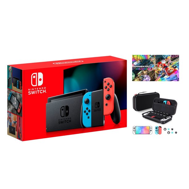 Nintendo Switch Neon Red & Neon Blue JonCon Console, 32GB Internal
