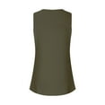 thumbnail image 6 of Lovskoo Waffle Knit Tank Top for Women Summer 2024 Trendy Solid Color Loose Round Neck Sleeveless Tops Olive Green XL, 6 of 8