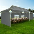 thumbnail image 4 of COBIZI 10x30 Heavy Duty Pop up Canopy Tent with 5 Waterproof Walls, UPF 50+ Protection, Roller Bag, Adjustable Heights, and 4 Sand Bags,Gray (Enhanced Hexagonal Frame), 4 of 10