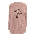 thumbnail image 4 of ShiShine Sweatshirt for Women Plush Warm Sweater Print Crew Neck Tops Long Sleeve Tunic Pullover with Pockets, 4 of 5