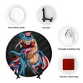 thumbnail image 4 of Kdxio Blue Dinosaur Bone China Decorative Plate Ceramic Decorative Plate for Home Office Wall Stand Decorative Plates for Home Bedroom-10in, 4 of 6
