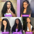 thumbnail image 5 of Lumiere Brazilian Water Wave Lace Front Human Hair Wigs 13×4 Lace Front Wig Cap 180% Natural Black 22", 5 of 9