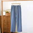 thumbnail image 2 of Mlzmgr Mens Pajama Pants Drawstring Elastic Waist Lounge Pj Bottom Pants with Pockets, 2 of 9
