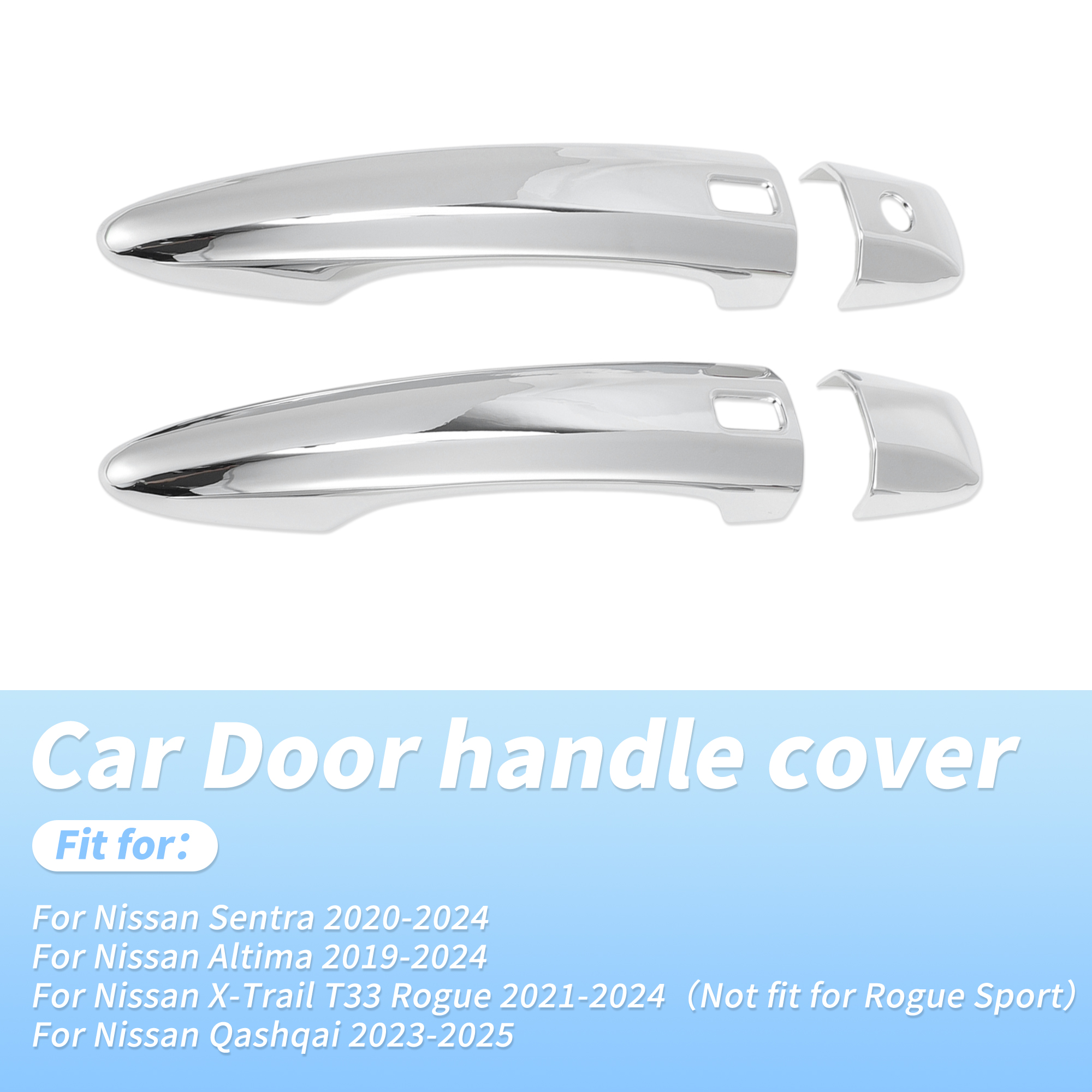 Unique Bargains Premium ABS Door Handle Cover Silver Tone for Nissan Altima 2019-2024