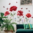 thumbnail image 5 of XIBUFE 2026 New Teen Girl Room Decor Red Floral Wall Stickers Decorative Living Room Bedroom Background Wall Stickers Office Decor for Women for Bedroom,Living Room,Study,Dormitory., 5 of 7
