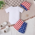 thumbnail image 4 of Tiijoy Independence Day Outfits for Boys Short Sleeve Romper Shorts Hat 3Pc Set, Sizes 0-18 Months, 4 of 8
