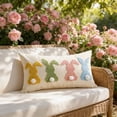 thumbnail image 7 of Rectangular Easter Embroidered Pillow Cover 12x20 Inches, Bunny 3D Embroidery Lumbar Pillow Case, Cotton Linen Cushion Cover for Couch and Bed, Multi-Color, 7 of 7