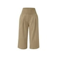 thumbnail image 2 of Juslio Girls Capris Girls Casual Smocked High Waist Pant Loose Wide Leg Trousers Cropped 4-14 Years（Khaki Capris， 4 Years）, 2 of 7