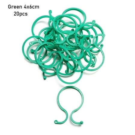 20/50/100PCS Plastic Garden Supplies Tomato Rattan Fixed Bundled Ring Botany Stem Supports Plant Vine Holder Trellis Clip Gardening Buckles 20PCS GREEN 4X6CM