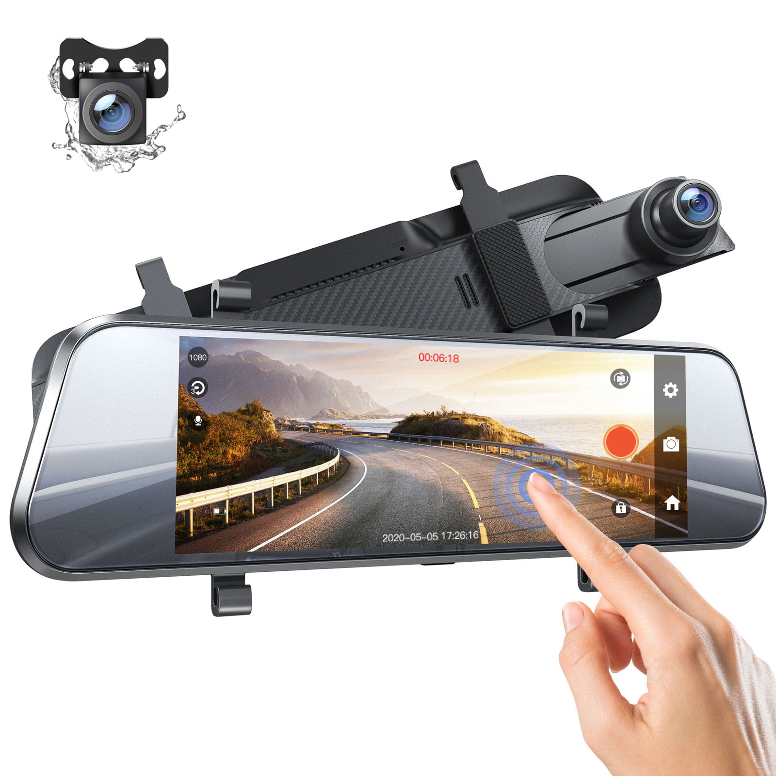 APEMAN 7-inch Touch Screen Mirror Dash Cam Front and Rear Camera, Dual  1080P, IPS Streaming Display, Waterproof Rear Camera, Backup Assistance,  Parking Mode, Loop Recording, and More 