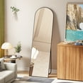 thumbnail image 2 of BestOffice 59"x16" Arched Full-Length Aluminum Frame Mirror with stand, Free-Standing or Wall-Mounted for Bedroom, 2 of 8