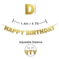 thumbnail image 4 of Inkdotpot Ready To Hang Happy Birthday Bunting Pre Strung Birthday Decoration Metallic Gold Bunting Banner Flags, 4 of 5