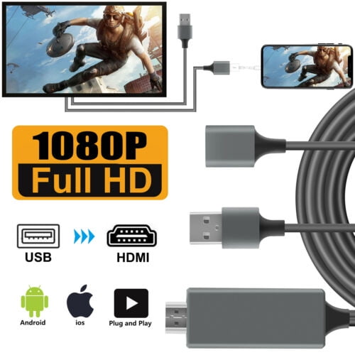 1080P HDMI Mirroring Cable Phone to TV HDTV Adapter For iPhone 11/ iPad