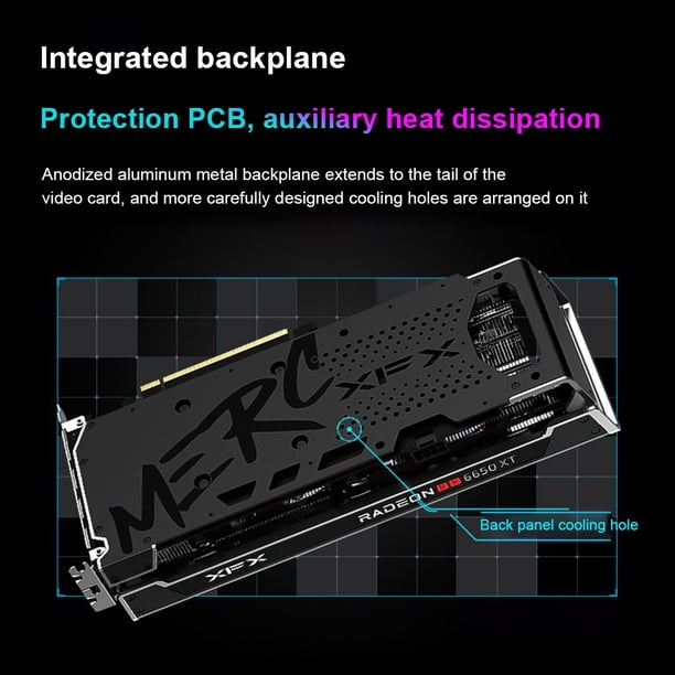 XFX RX6650 Tarjeta gráfica Ventilador Refrigeración Tarjeta de video Computadora de escritorio Accesorios para PC Ndcxsfigh Para estrenar