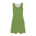 thumbnail image 6 of Htigea Women's A-Line Dresses Summer Casual Sleeveless V-Neck Tank Dress Loose Beach Sundress with Pocket Green,XL, 6 of 6