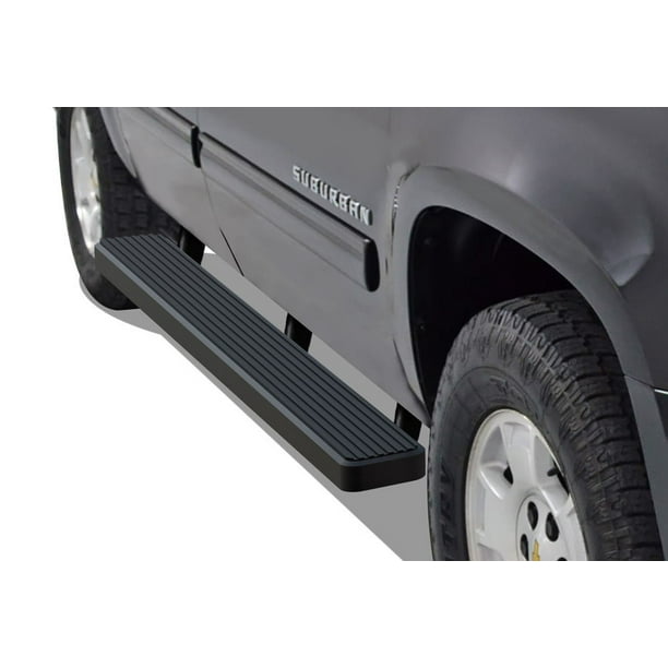APS iBoard Running Boards 6in Black Compatible with Suburban 1500 Yukon
