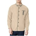 thumbnail image 2 of Timegard Mens Shirts Fall Button down Long Sleeve Shirts Drop Shoulder Work Business Casual Loose Tops, 2 of 5