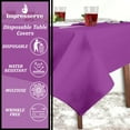 thumbnail image 4 of Impresserve 54" x 54" Purple Disposable 3-Ply Paper and Plastic Tablecloth – 5 Count, 4 of 5