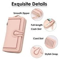 thumbnail image 6 of Egoelife Wallet Womens Zipper Large Capacity Credit Card Holder Bifold Long Purse Coin Pocket with Wristlet, 6 of 8