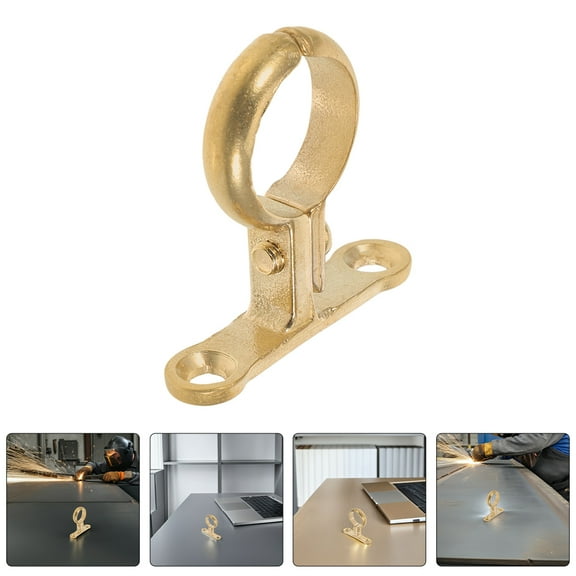 Homoyoyo Brass Pipe Clamp Plumbing Fixing Clip Golden Hardware for Secure Pipe Installation 1 Piece
