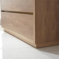 thumbnail image 4 of Pemberly Row Double Sink Bathroom Vanity Natural Oak Wood White Top No Mirror, 4 of 10