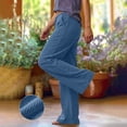 thumbnail image 6 of BXJX Womens Corduroy Pants, Drawstring Fall Winter Elastic Waist Casual Straight Leg Trousers with Pockets Navy Size M, 6 of 7