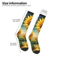 thumbnail image 2 of Naloa Artistic Oil Painting Sunflower Thigh High Socks Extra Long Stretchy Sock Women Over Knee High Opaque Stocking Daily Wear, 2 of 6