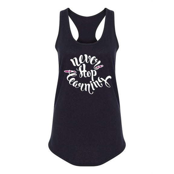 Never Stop Learning Study Quote. Tank Women -Image by Shutterstock, Female Large